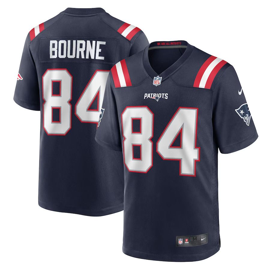 Men New England Patriots 84 Kendrick Bourne Nike Navy Game NFL Jersey